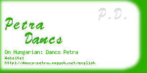 petra dancs business card